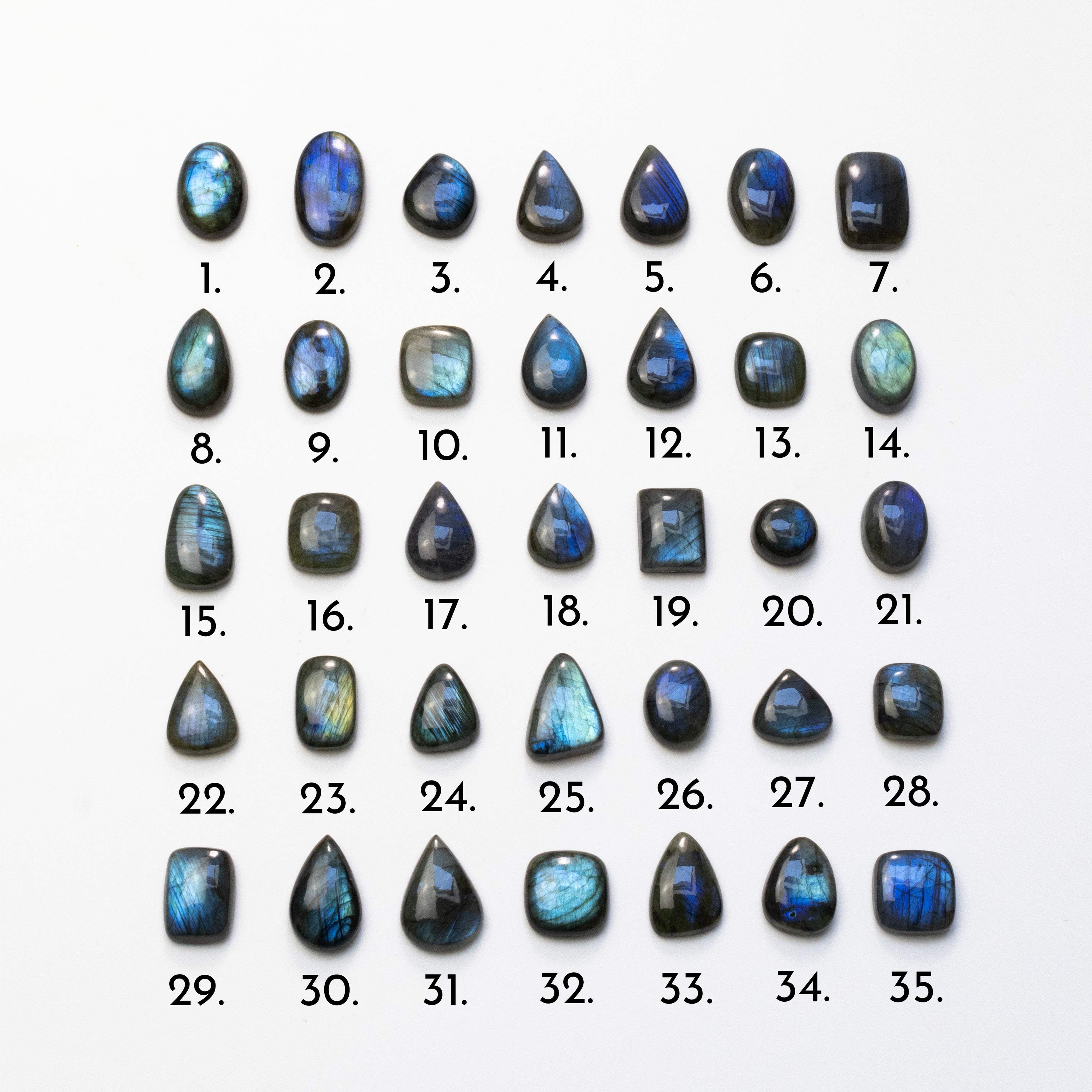 Blue Flash Labradorite Freeform Cabochons