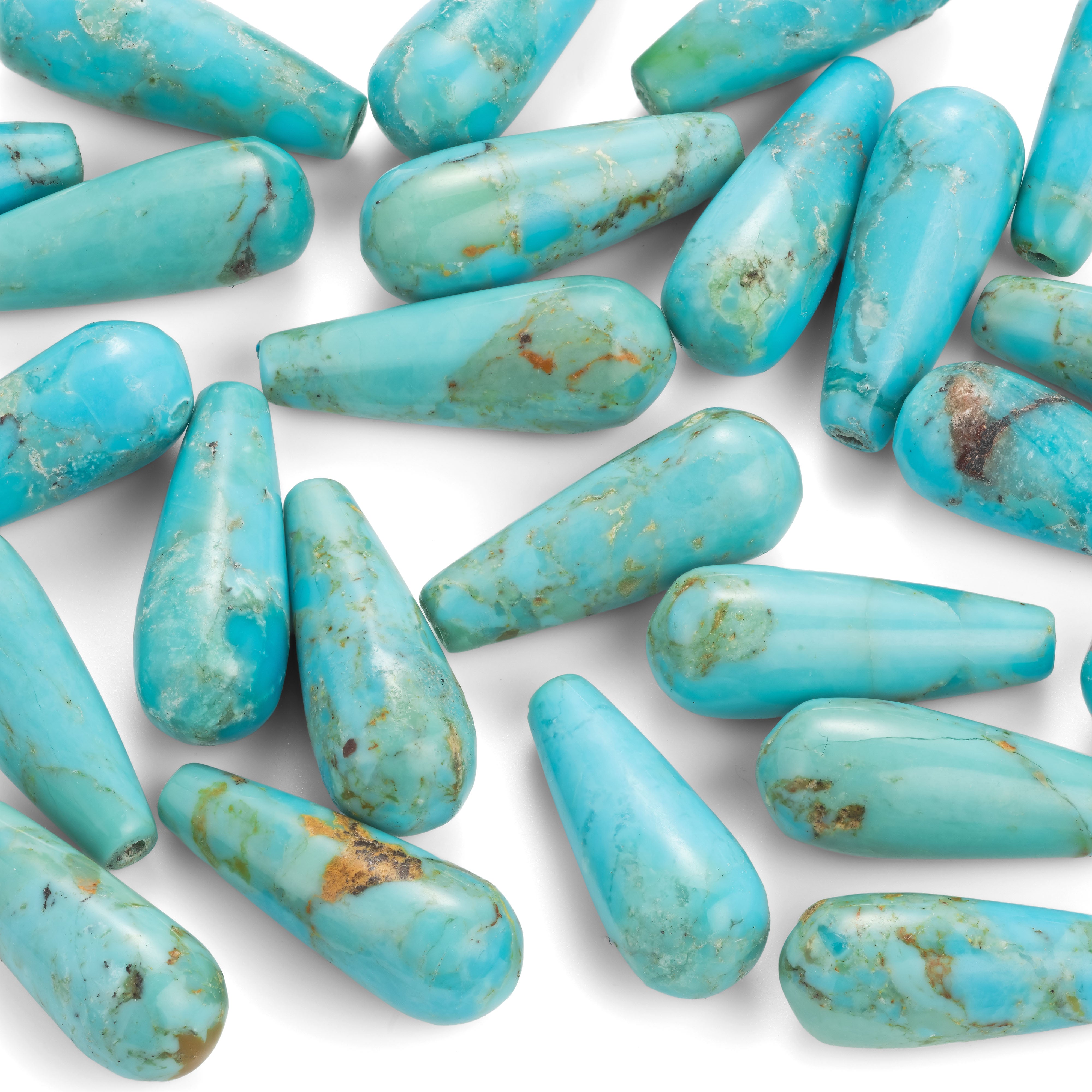 Chinese Turquoise Top Drilled Teardrop Gemstone Beads 16x6mm