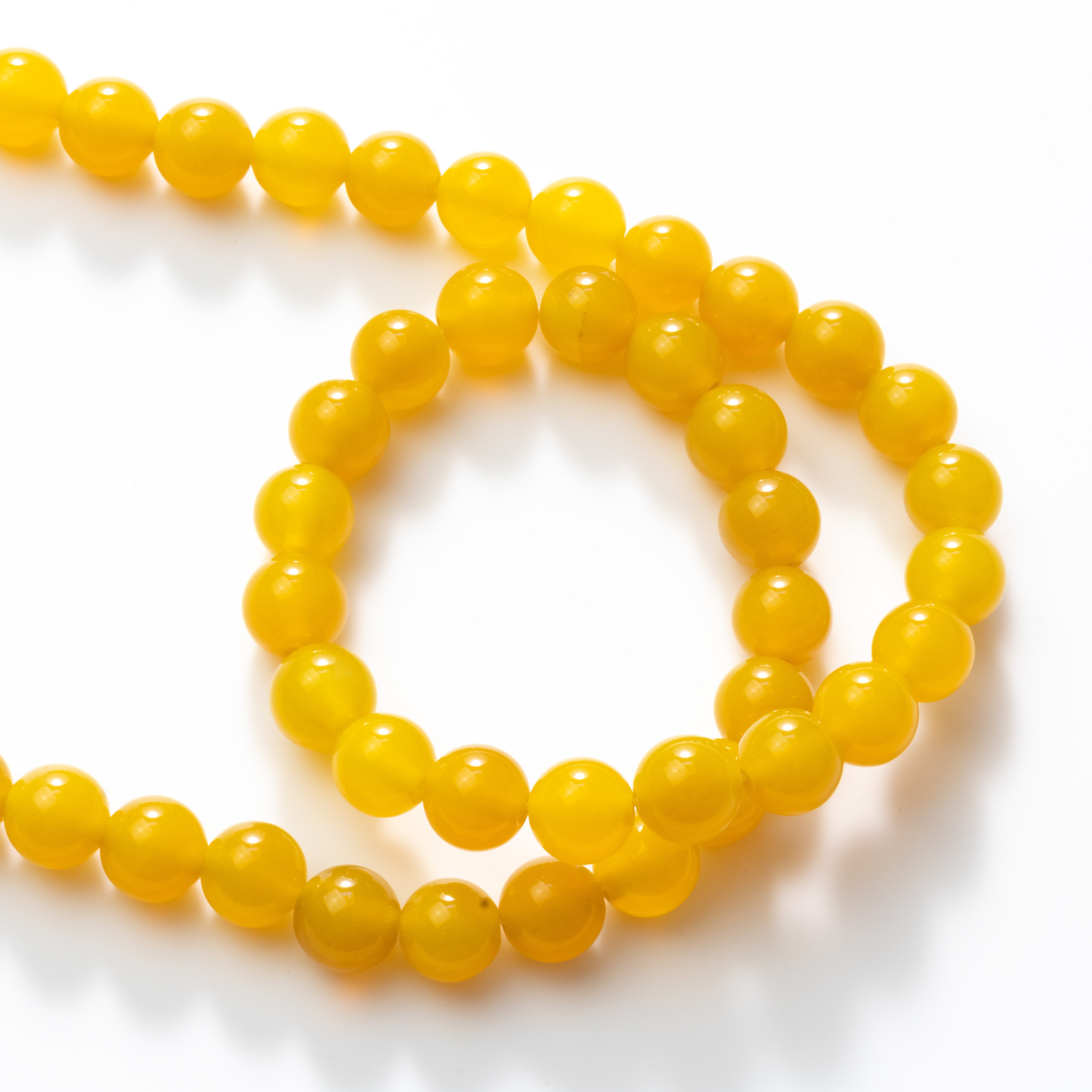 Yellow Agate Round Beads Approx 8mm