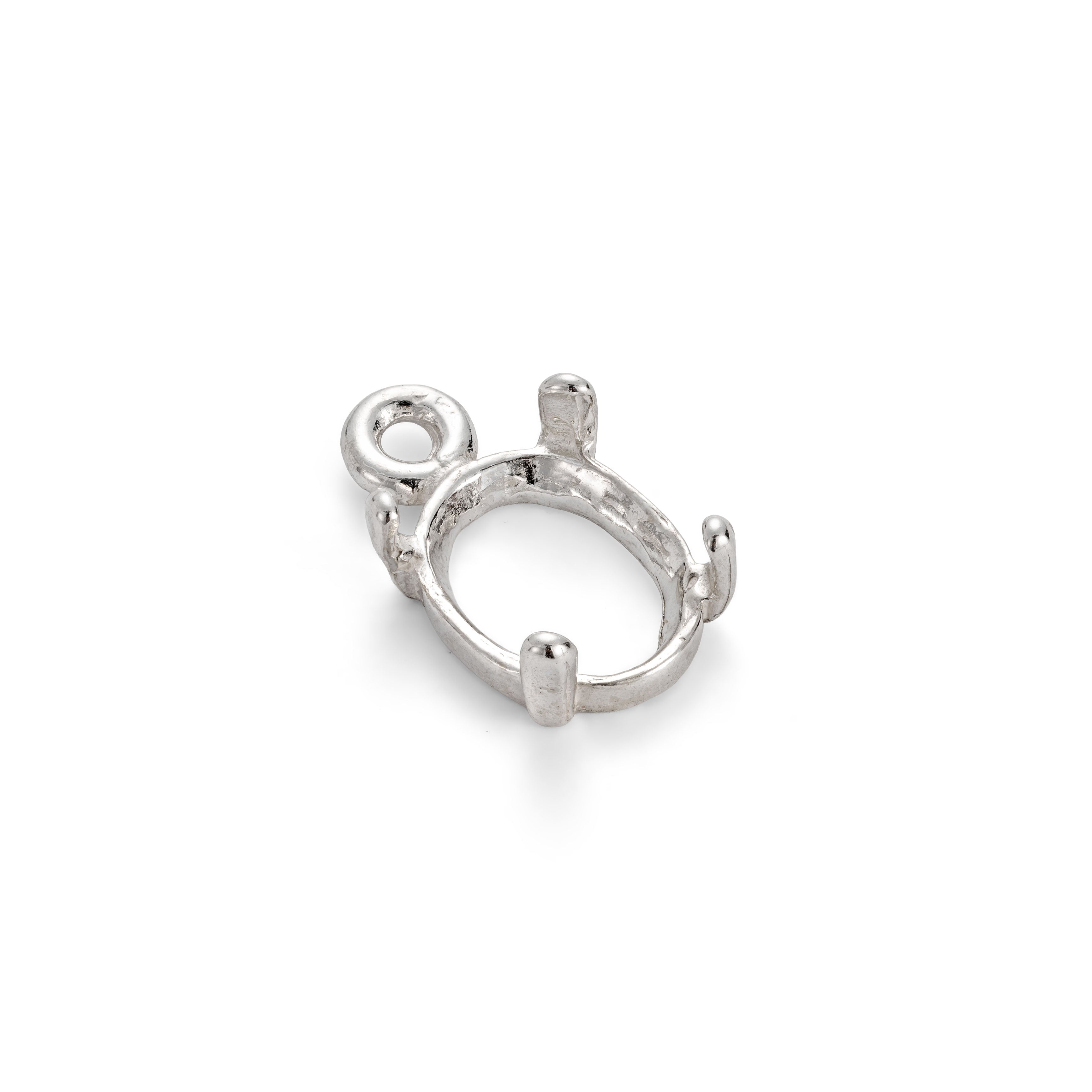 Sterling Silver Claw Pendant Setting For Cabochon Stones