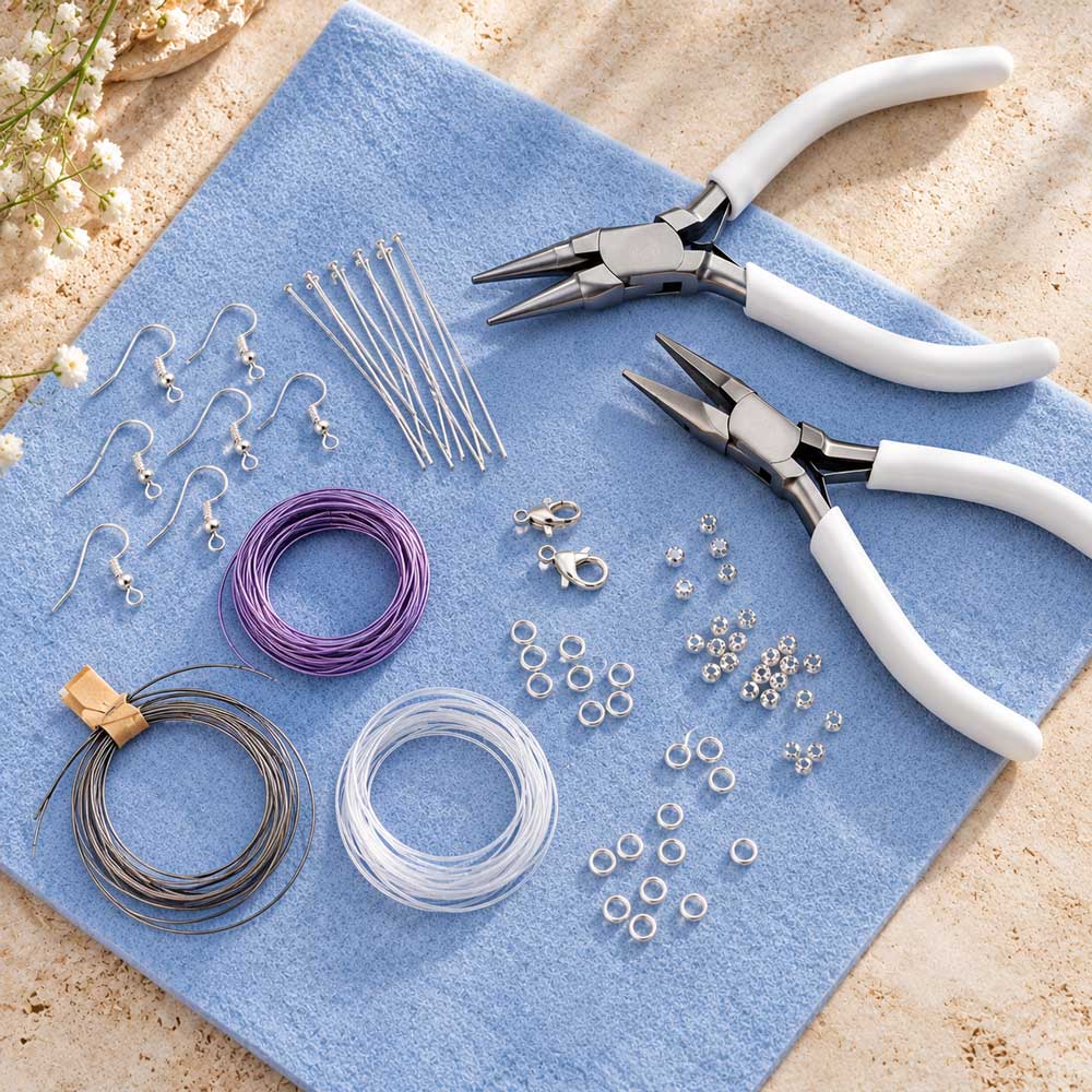 Beginner beading jewellery making kit components