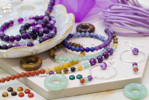Boho Jewellery Business Starter Kit collection with colourful semi-precious gemstones