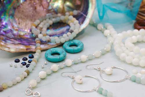 Coastal Jewellery Business Starter Kit collection with blue, turquoise, aqua and neutral gemstones
