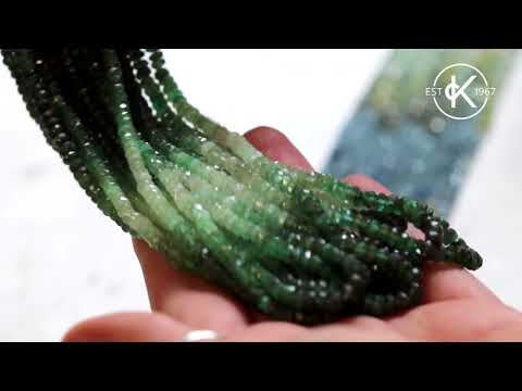 Emerald Ombre Faceted Rondelle Beads | Kernowcraft