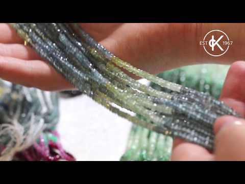 Moss Aquamarine Faceted Rondelle Beads | Kernowcraft