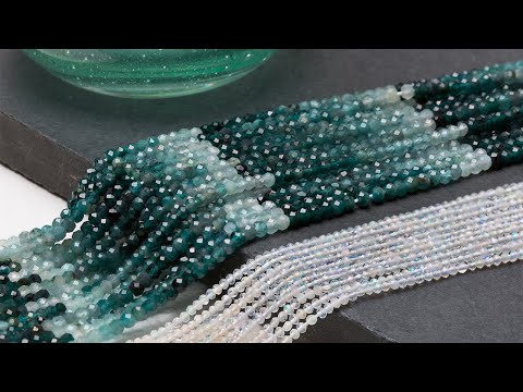 Grandidierite Shaded Micro Faceted Rondelle Beads | Kernowcraft